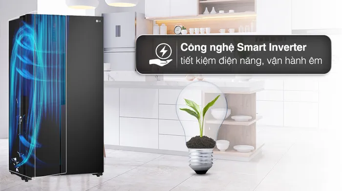 Công nghệ tiết kiệm điện Tủ Lạnh LG Inverter 519 Lít Side by Side GR-B256BL